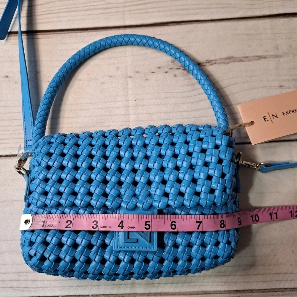 Expressions NYC Blue Woven Women's Bag Wear 2 Ways